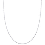 Solid 925 Sterling Silver 1mm Singapore Twist Chain Necklace Italian-Made Fine Jewelry for Women & Men