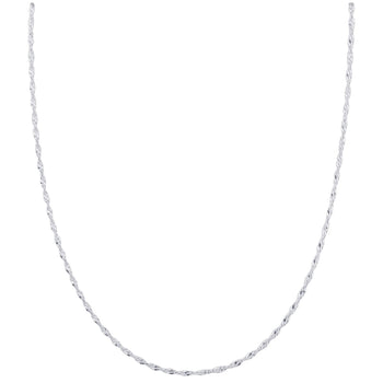 925 Sterling Silver Singapore Chain Necklace with Lobster Clasp - Gem Avenue