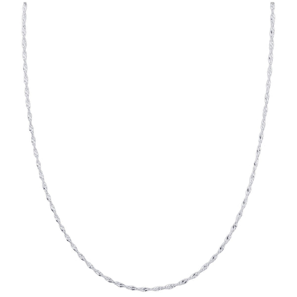 925 Sterling Silver Singapore Chain Necklace with Lobster Clasp - Gem Avenue