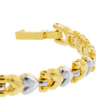 Magnetic Two Tone Bracelet 7.5 inch with Fold over Clasps