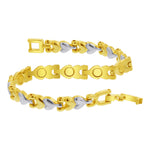Magnetic Two Tone Bracelet 7.5 inch with Fold over Clasps