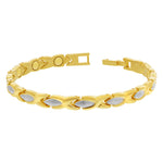 Magnetic Hugs Kisses 0.25 inch Wide Two Tone Bracelet