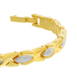 Magnetic Hugs Kisses 0.25 inch Wide Two Tone Bracelet