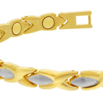 Magnetic Hugs Kisses 0.25 inch Wide Two Tone Bracelet