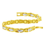 Magnetic Hugs Kisses 0.25 inch Wide Two Tone Bracelet