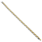 Magnetic Link Therapy Two tone Bracelet 7.5 inch Long Fold over Clasp