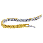 Golf Power Magnetic Therapy Stainless Steel Link Bracelet 7.5 Inch Long