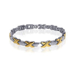 Stainless Steel Magnetic Hugs and Kisses Bracelet 7.5 inch