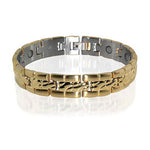 Men's Stainless Steel Magnetic Bracelet 8.75 Inch with Fold over clasp