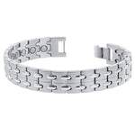 Men's Stainless Steel Magnetic Bracelet 8.5 inch with Fold over Clasps