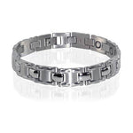 Men's Titanium Magnetic Silver Tone Golf Bracelet 8.5 inch Latch Clasp