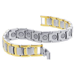 Men's Titanium Magnetic Silver Tone 8.5 inch Bracelet Fold over Clasps