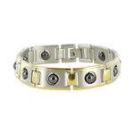 Men's Silver Magnetic Tone 12mm Wide Link Bracelet 8.5 inch