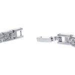 Magnetic Silver Tone Link Bracelet 8 inch with Fold over Clasps