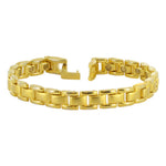 Magnetic Gold Tone 9mm Wide Link Bracelet 8.5