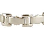 Magnetic Silver Tone 12mm Wide Link  Bracelet 7.75 inch