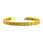 Magnetic Gold Tone 6mm Wide Link Bracelet 7.5