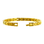 Magnetic Gold Tone 6mm Wide Link Bracelet 7.5