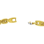 Magnetic Finish Two Tone Link Bracelet 8 inch with Fold over Clasps