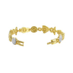 Magnetic Sea Life 10mm wide Link Bracelet 8 inch with Fold over Clasp