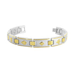 Magnetic 10mm wide Link Bracelet 7.75 inch with Fold over Clasp
