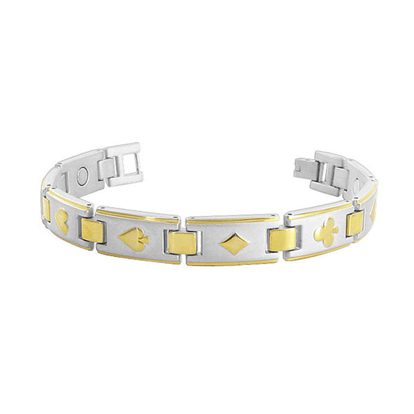 10mm wide Magnetic Link Bracelet 7.75 Long with Fold over Clasp - Gem Avenue