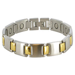 Magnetic Therapy Men's Stainless Steel Two Tone 8.75 inch Link Bracelet