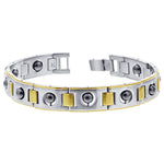 Men's Stainless Steel Magnetic Simulated Hematite Link Bracelet 8.5