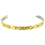 Stainless Steel 8mm Magnetic Gold Plated Bracelet  7.5 inch