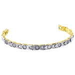 Stainless Steel 8mm Magnetic Gold Plated Bracelet  7.5 inch