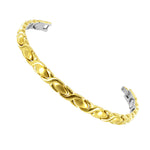 Stainless Steel 8mm Magnetic Gold Plated Bracelet  7.5 inch