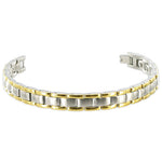 Magnetic Therapy Unisex Gold Plated Stainless Steel 8 inch Long Link Bracelet