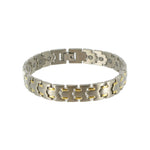Men's Titanium Magnetic Two Tone Link Bracelet 8.5 inch