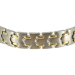 Men's Titanium Magnetic Two Tone Link Bracelet 8.5 inch