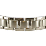 Men's 12mm Titanium Magnetic Silver Tone Link Bracelet 8.5 inch