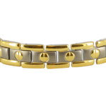 Men's 11mm Titanium Magnetic Two Tone Link Bracelet 8.5 inch
