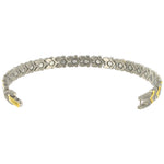 Heart Titanium Magnetic Therapy Two tone Link Bracelet 7.5 inch Long