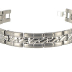 Men's Titanium Magnetic Texture Pattern 12mm Wide Bracelet 8 inch