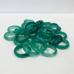 Green Agate Gemstone Ring – 5mm Natural Stone Band for Men and Women Unisex Polished Agate Jewelry for Daily Wear or Gift-kjr005