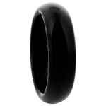 Black Onyx Gemstone Ring – 6mm Polished Natural Stone Band for Men and Women – Unisex Onyx Jewelry for Daily Wear or Gift-kjr009
