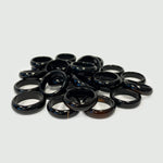 Black Onyx Gemstone Ring – 6mm Polished Natural Stone Band for Men and Women – Unisex Onyx Jewelry for Daily Wear or Gift-kjr009