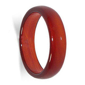 Carnelian Gemstone 6mm Unisex Band Ring - Gem Avenue