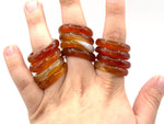 Natural 6mm Carnelian Gemstone Band Ring Polished Unisex Ring for Men & Women, Ideal for Daily Wear or Gifting