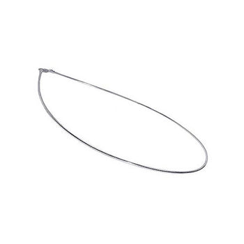 Italian 925 Sterling Silver Round Omega Chain Necklace - Gem Avenue