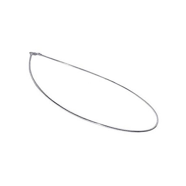 Italian 925 Sterling Silver Round Omega Chain Necklace - Gem Avenue