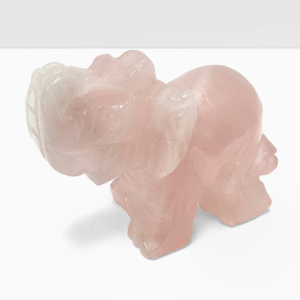 Rose Quartz Elephant Gemstone Figurine Animals