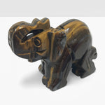 Hand Carved Tiger Eye Elephant Animal Carving