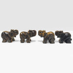 Hand Carved Tiger Eye Elephant Animal Carving