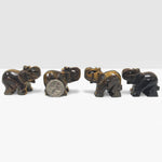 Hand Carved Tiger Eye Elephant Animal Carving