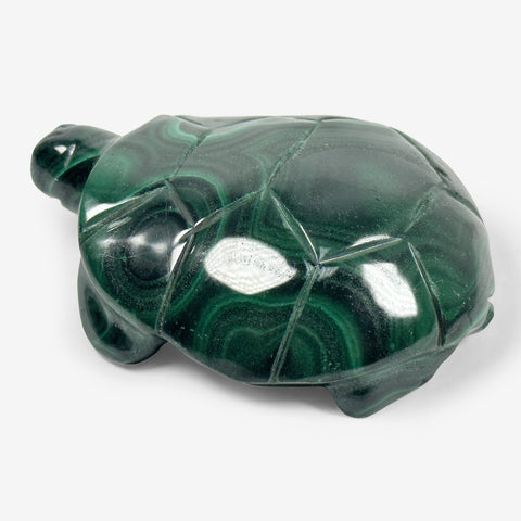 Hand Carved Malachite Gemstone Turtle Figurines Wholesale - Gem Avenue
